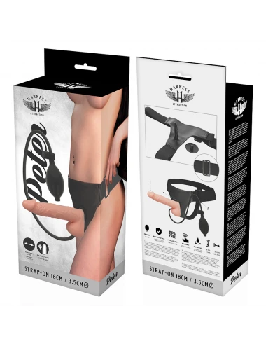 HARNESS ATTRACTION - RNES PETER AVEC PÉNIS GONFLABLE 18 CM -O- 3.5 CM