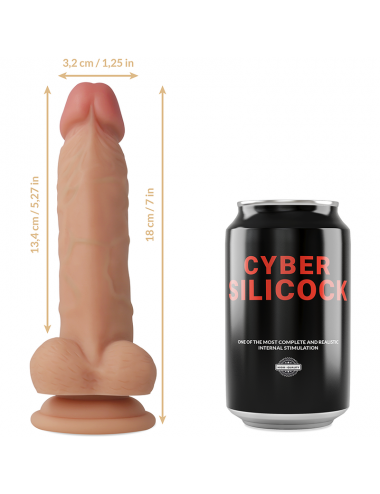 CYBER SILICOCK - JUDE SILICONE LIQUIDE SOUPLE ULTRA RÉALISTE 18 CM -O- 3.2 CM