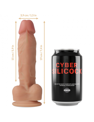 CYBER SILICOCK - OLIVER SILICONE LIQUIDE SOUPLE ULTRA RÉALISTE 19 CM -O- 3.9 CM