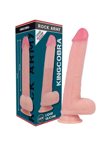 ROCKARMY ARNÉS + LIQUID SILICONE DILDO PREMIUM KINGCOBRA 24CM