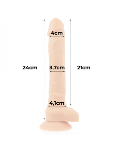 COCK MILLER - HARNAIS + COCKSIL ARTICULABLE DENSITÉ SILICONE 24 CM