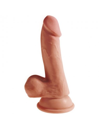 Sextoys - Double Dong - KING COCK PLUS BITE 3D AVEC BOULES 17 CM - KING COCK PLUS