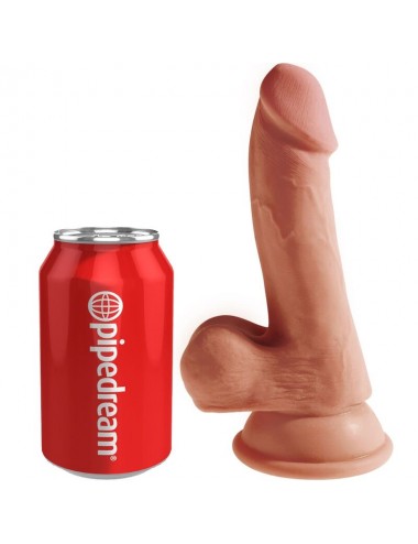 Sextoys - Double Dong - KING COCK PLUS BITE 3D AVEC BOULES 17 CM - KING COCK PLUS