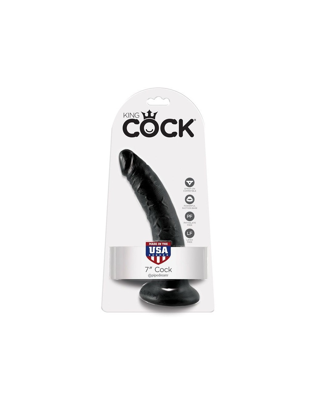 KING COCK 7" PENE NEGRO 17.8 CM