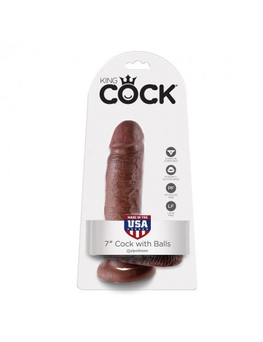 KING COCK 7" PENE REALISTICO MARRON 17.8CM