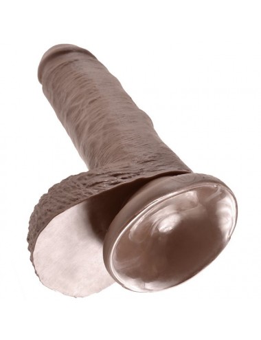 KING COCK - 7 GODE MARRON AVEC BOULES 17.8 CM