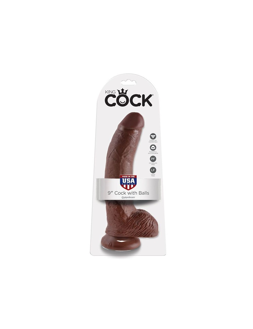 KING COCK 9" PENE REALISTICO MARRON 22.9CM