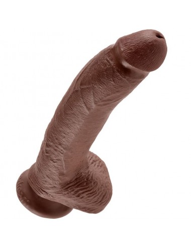 KING COCK - 9 GODE MARRON AVEC BOULES 22.9 CM