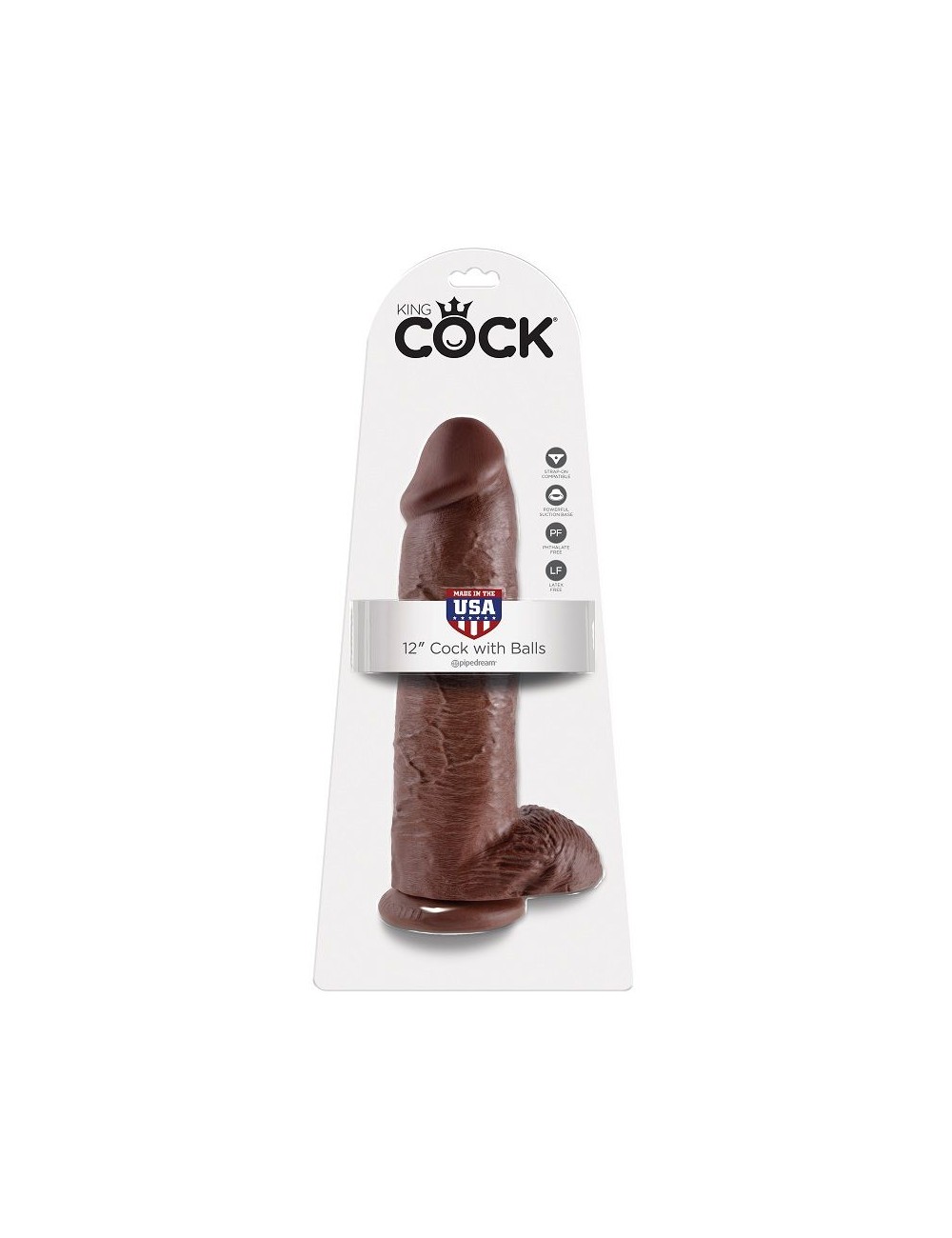 KING COCK 12" PENE REALISTICO MARRON 30.48 CM