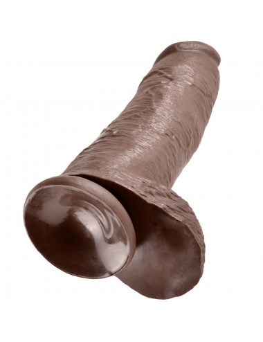 KING COCK - 12 GODE MARRON AVEC BOULES 30.48 CM