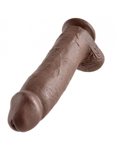 KING COCK - 12 GODE MARRON AVEC BOULES 30.48 CM