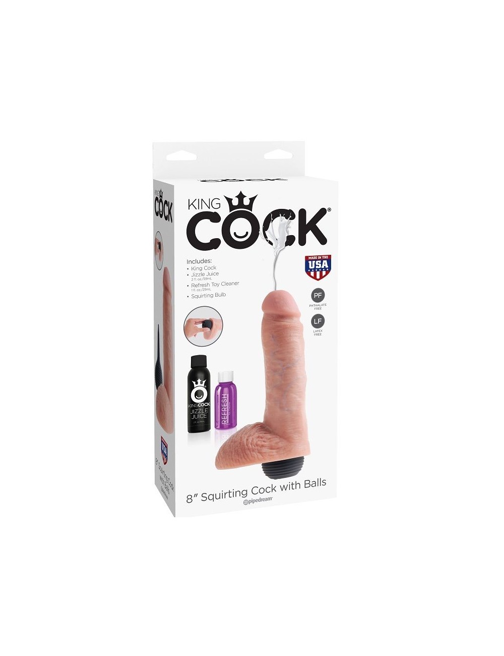 KING COCK PENE REALISTICO EYACULADOR NATURAL 20.32CM