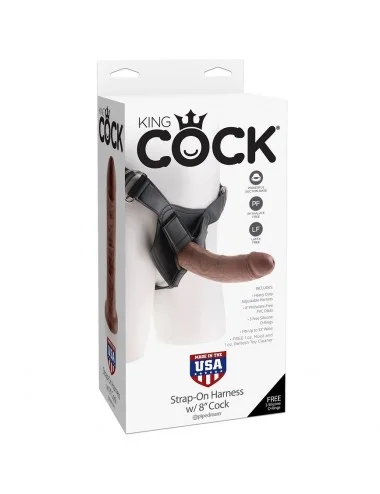 KING COCK HARNESS CON PENE REALISTICO MARRON 20.3 CM