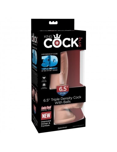 KINGCOCK TRIPLE DENSITY COCK 14 CM BASE A VENTOUSE