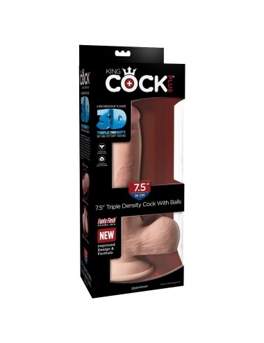 KINGCOCK TRIPLE DENSITY COCK 19 CM BASE VENTOUSE