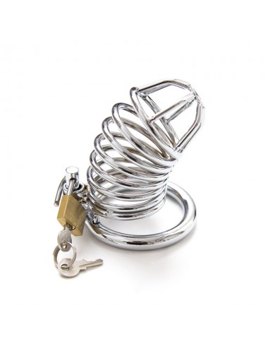 OHMAMA FETISH METAL CHASTITY VERROUILLABLE COCK CAGE TAILLE S