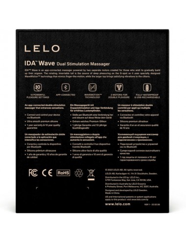 LELO IDA WAVE MASAJEADOR PAREJAS NEGRO