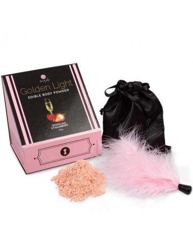 SECRETPLAY GOLDEN LIGHT KIT POUDRE ET PLUME ALIMENTAIRES FRAISE PÉTILLANTE