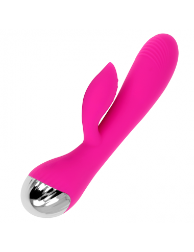 OHMAMA VIBRADOR RECARGABLE CON RABBIT 10 MODOS DE VIBRACIÓN 19 CM