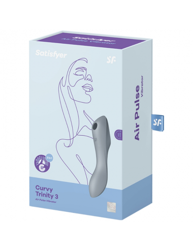 VIBRATEUR D''AIR PULSE SATISFYER CURVY TRINITY 3 - GRIS