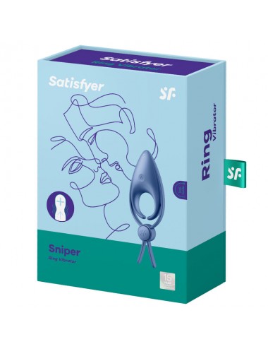 SATISFYER SNIPER ANNEAU VIBRATEUR BLEU