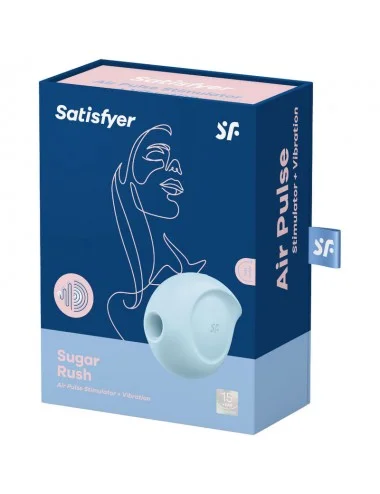 SATISFYER - STIMULATEUR ET VIBRATEUR D'IMPULSIONS D'AIR SUGAR RUSH BLEU