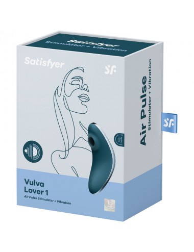 SATISFYER - VULVA LOVER 1 STIMULATEUR ET VIBRATEUR AIR PULSE BLEU