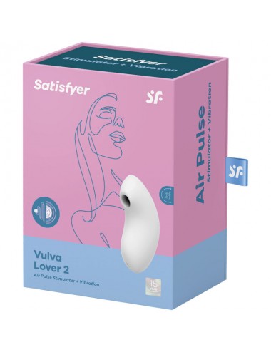 SATISFYER - STIMULATEUR ET VIBRATEUR À PULSE D'AIR VULVA LOVER 2 BLANC