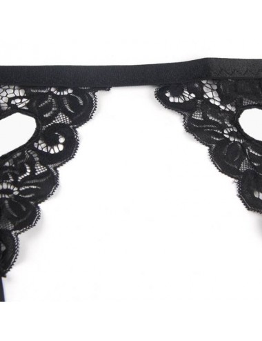 SUBBLIME - SET ENSEMBLE TROIS PIÈCES SOUTIEN-GORGE + PORTE-JARRETELLE + STRING S/M