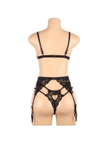 SUBBLIME - SET ENSEMBLE TROIS PIÈCES SOUTIEN-GORGE + PORTE-JARRETELLE + STRING S/M