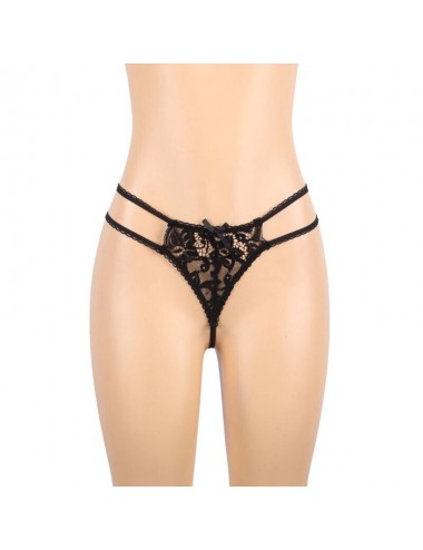 SUBBLIME - SET ENSEMBLE TROIS PIÈCES SOUTIEN-GORGE + PORTE-JARRETELLE + STRING S/M