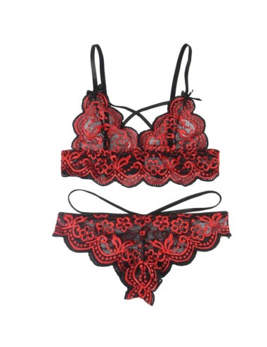 SUBBLIME - SET ENSEMBLE DEUX PIÈCES TOP ET CULOTTE EN DENTELLE L/XL