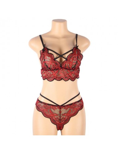 SUBBLIME - SET ENSEMBLE DEUX PIÈCES TOP ET CULOTTE EN DENTELLE L/XL