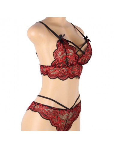 SUBBLIME - SET ENSEMBLE DEUX PIÈCES TOP ET CULOTTE EN DENTELLE L/XL