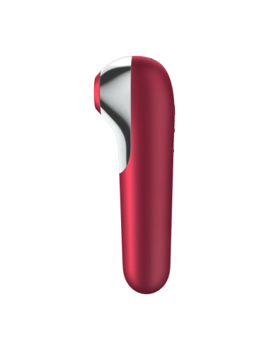 SATISFYER - VIBRATEUR ET ASPIRATION DUAL LOVE AVEC AIR PULSÉ ROUGE