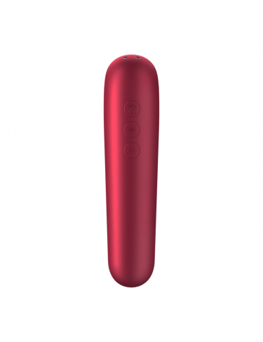 SATISFYER - VIBRATEUR ET ASPIRATION DUAL LOVE AVEC AIR PULSÉ ROUGE