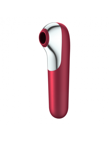 SATISFYER - VIBRATEUR ET ASPIRATION DUAL LOVE AVEC AIR PULSÉ ROUGE