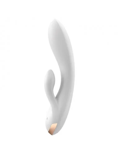 SATISFYER - APPLICATION VIBRATEUR DOUBLE FLEX BLANC