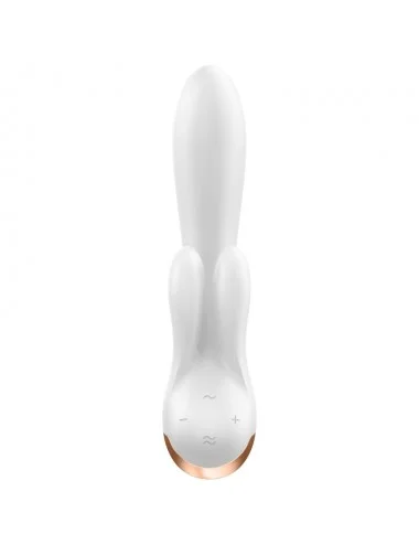 SATISFYER - APPLICATION VIBRATEUR DOUBLE FLEX BLANC