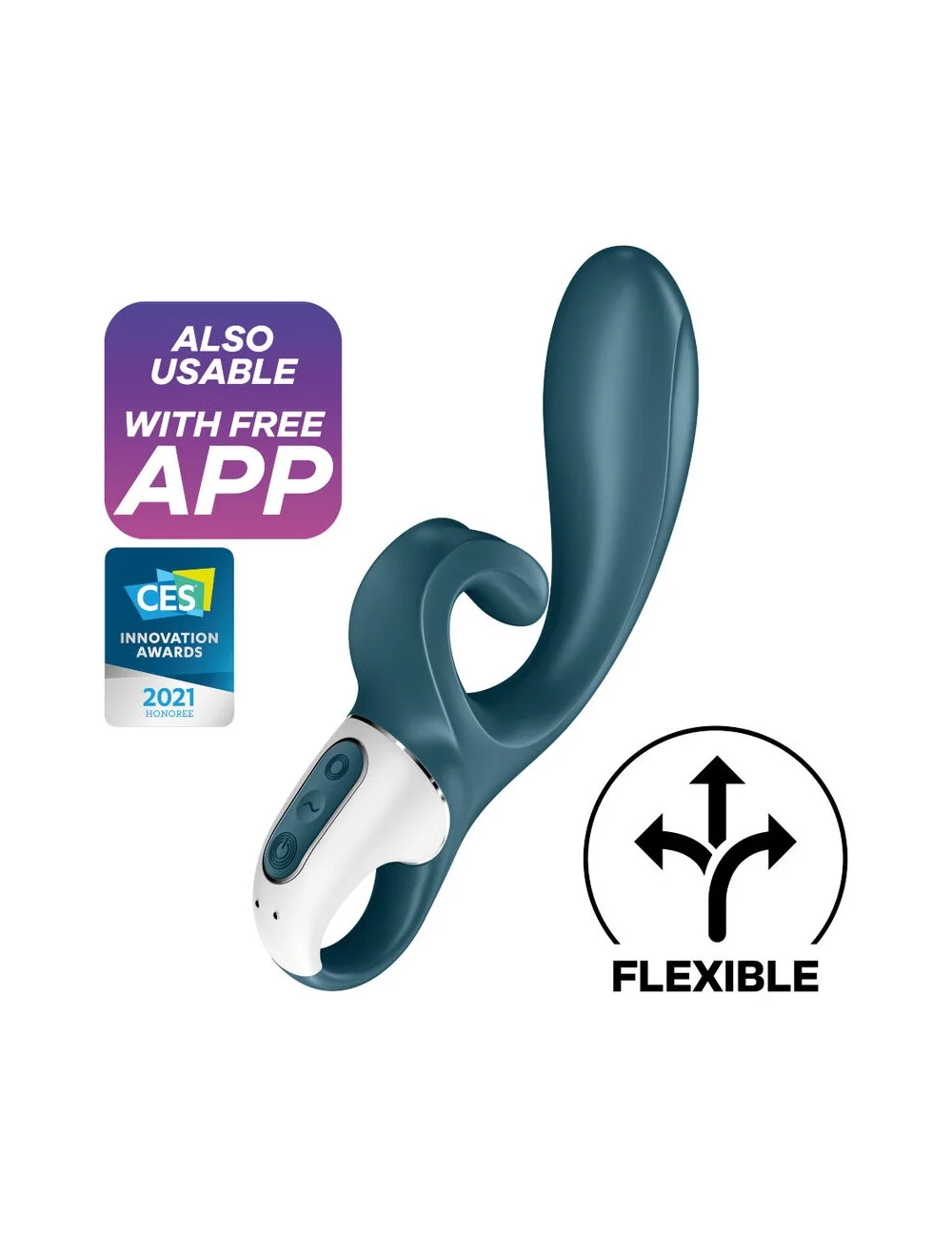 VIBRATEUR SATISFYER HUG ME RABBIT - BLEU VIBRATEUR SATISFYER HUG ME RABBIT - BLEU