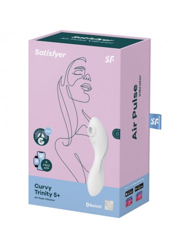 SATISFYER - APPLICATION STIMULATEUR ET VIBRATEUR CURVY TRINITY 5 BLANC