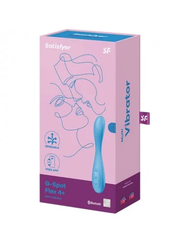 SATISFYER - APPLICATION MULTI VIBRATEUR G-SPOT FLEX 4+ BLEU