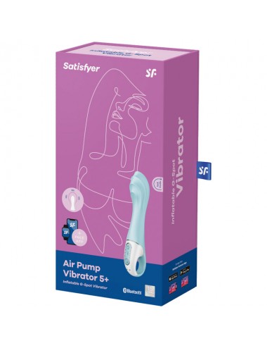 SATISFYER AIR PUMP VIBRATOR 5+ VIBRATEUR GONFLABLE POUR POINT G - BLEU