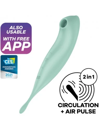 SATISFYER TWIRLING PRO+ AIR PULSE STIMULATOR & VIBRATOR - VERT