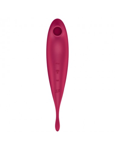 SATISFYER TWIRLING PRO+ AIR PULSE STIMULATOR & VIBRATOR - ROUGE