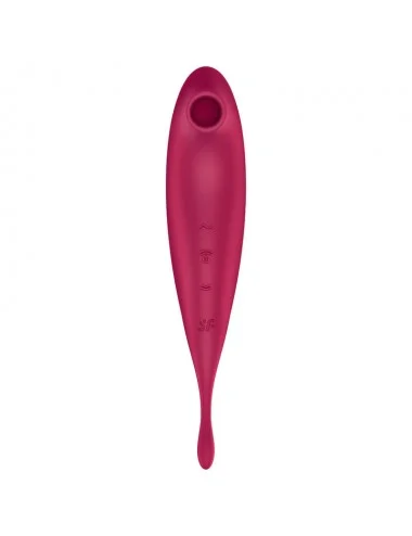 SATISFYER TWIRLING PRO+ AIR PULSE STIMULATOR & VIBRATOR - ROUGE