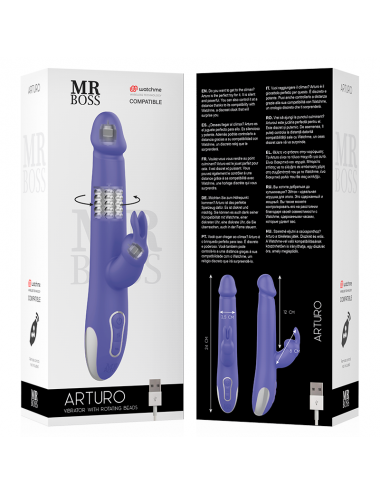 MR BOSS ARTURO VIBRATOR & ROTATOR WATCHME TECHNOLOGIE SANS FIL COMPATIBLE