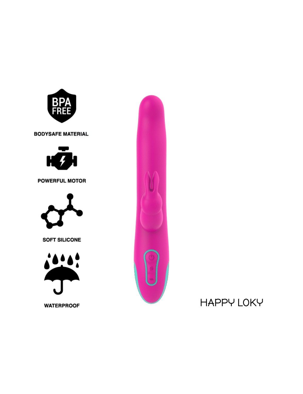 HAPPY LOKY PLUTO LAPIN VIBRATEUR ET ROTATEUR WATCHME TECHNOLOGIE SANS FIL COMPATIBLE