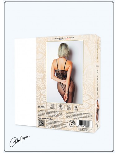 Lingerie - Combinaisons - Bodystocking résille imprimé motifs floraux - Le Numéro 13 - Collection Bodystocking - CM99013 -