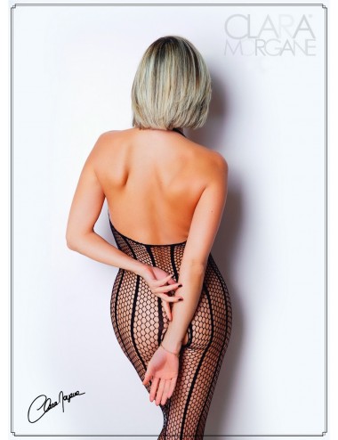 Lingerie - Bodys - Bodystocking noir seins nus -Le Numéro 1 - Collection Bodystocking - CM99001 -